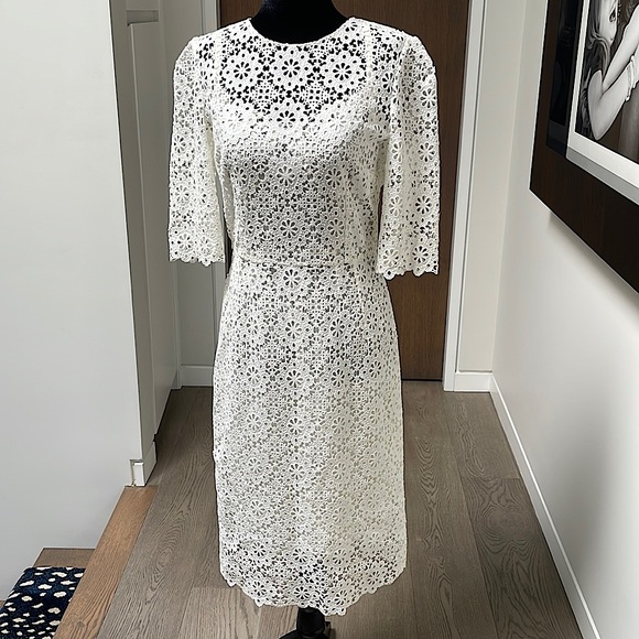 Dolce & Gabbana crochet 3/4 sleeve dress with silk stretch camisole slip - Picture 1 of 5